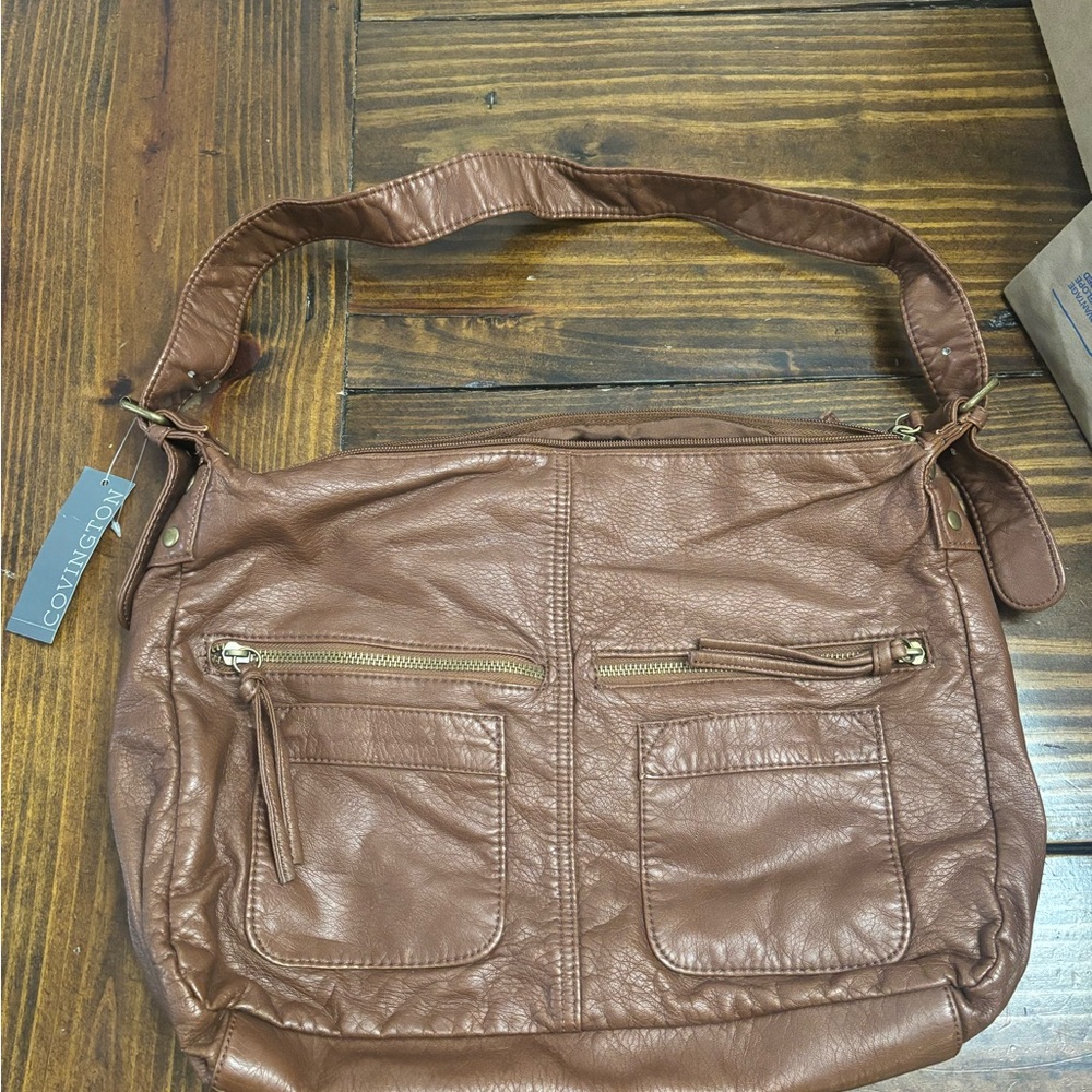 Covington brown faux leather purse.